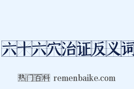 六十六穴治证反义词是什么意思的图片